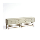 Mueble de TV blanco grisáceo y metal dorado Spetses