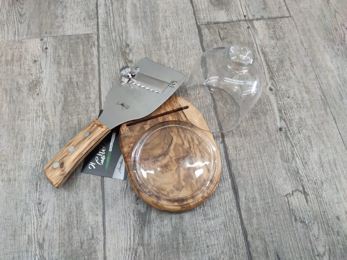 Set cortatrufas Maglionero Iside de olivo con hoja ondulada