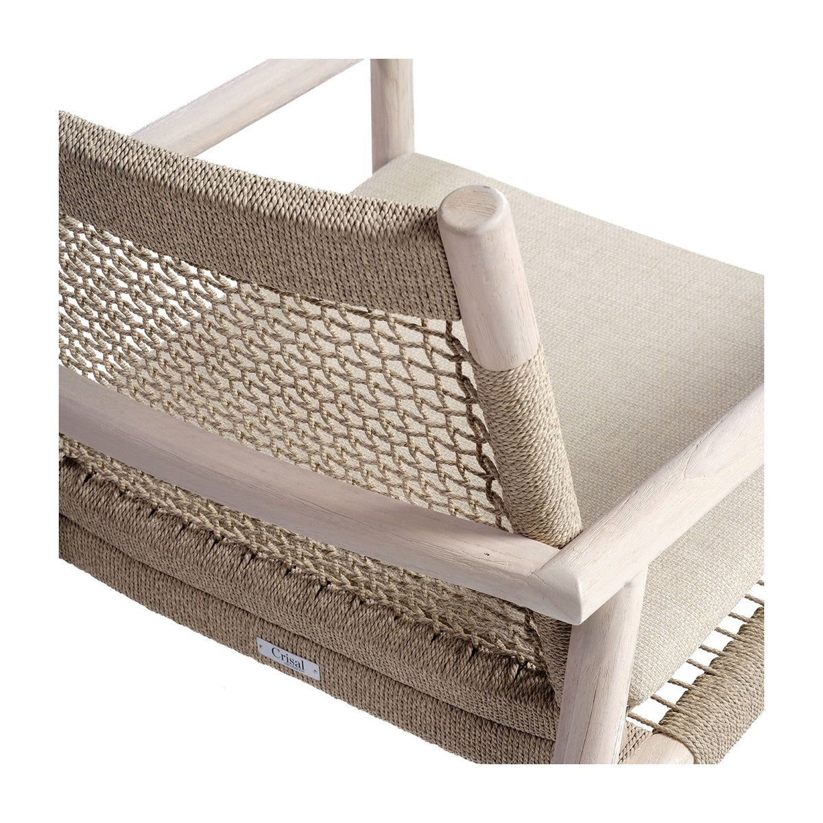 Sillón bajo de teca envejecida y cuerda Es Figueral