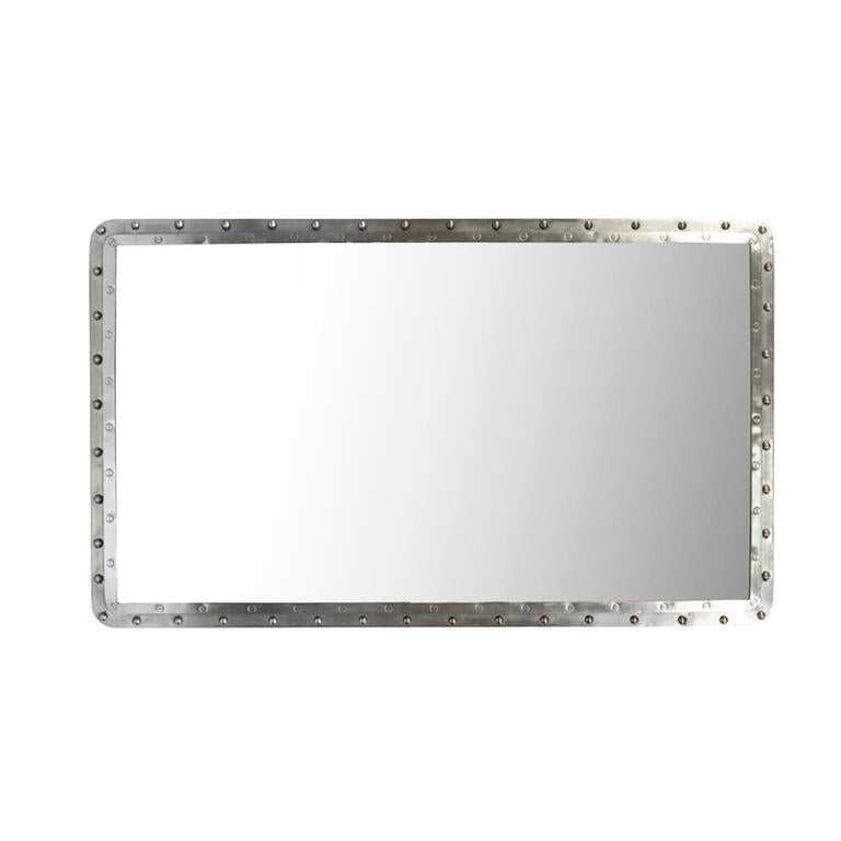 Espejo rectangular de hierro con remaches Pirita