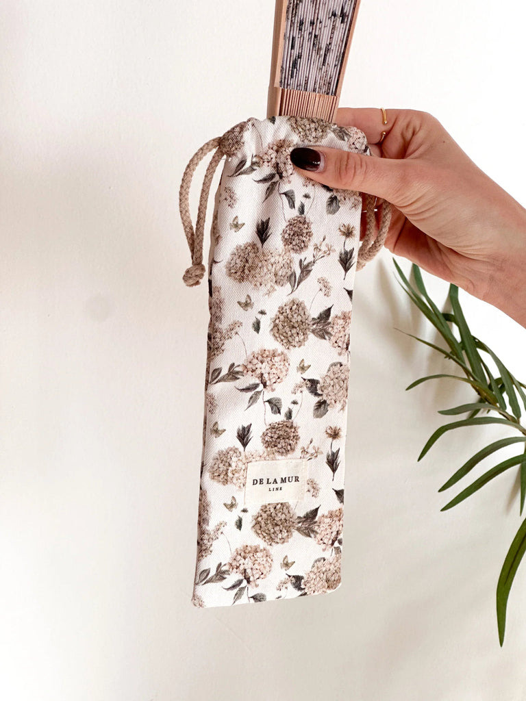 Abanico con Funda Floral - pino_y_jacaranda