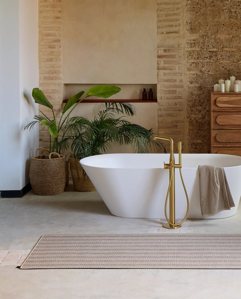 Alfombra de Interior y Exterior Maya Lineage Circular - pino_y_jacaranda