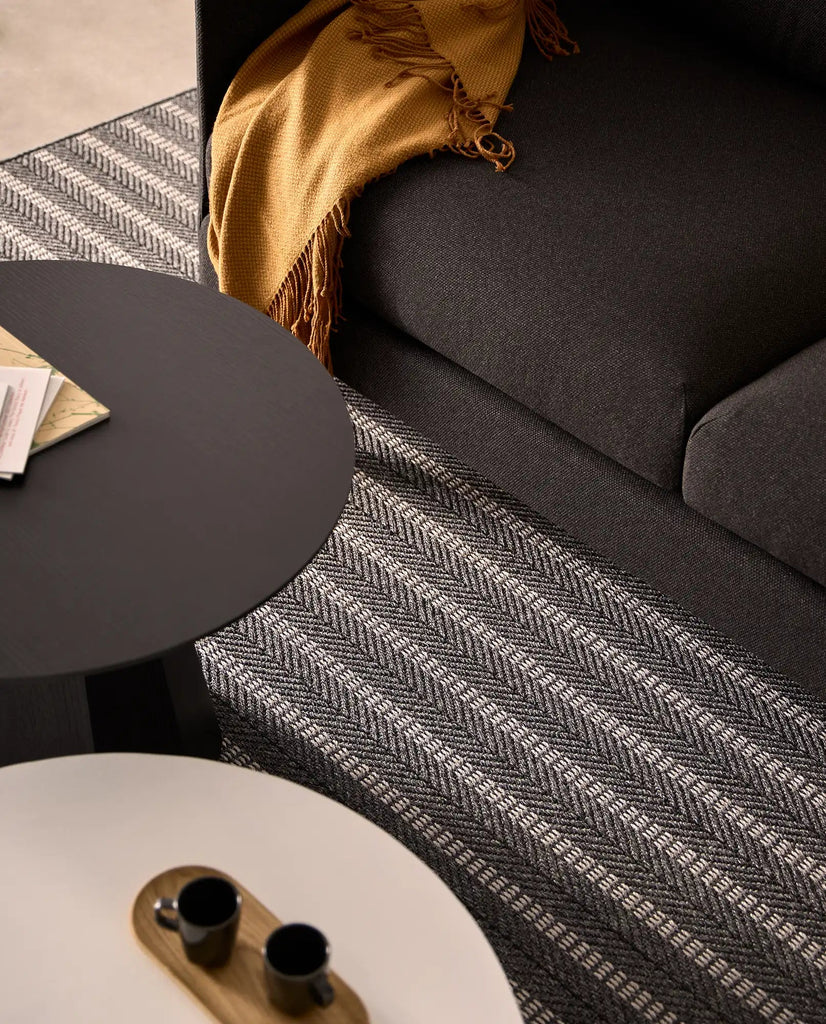 Alfombra de Interior y Exterior Maya Lineage Circular - pino_y_jacaranda