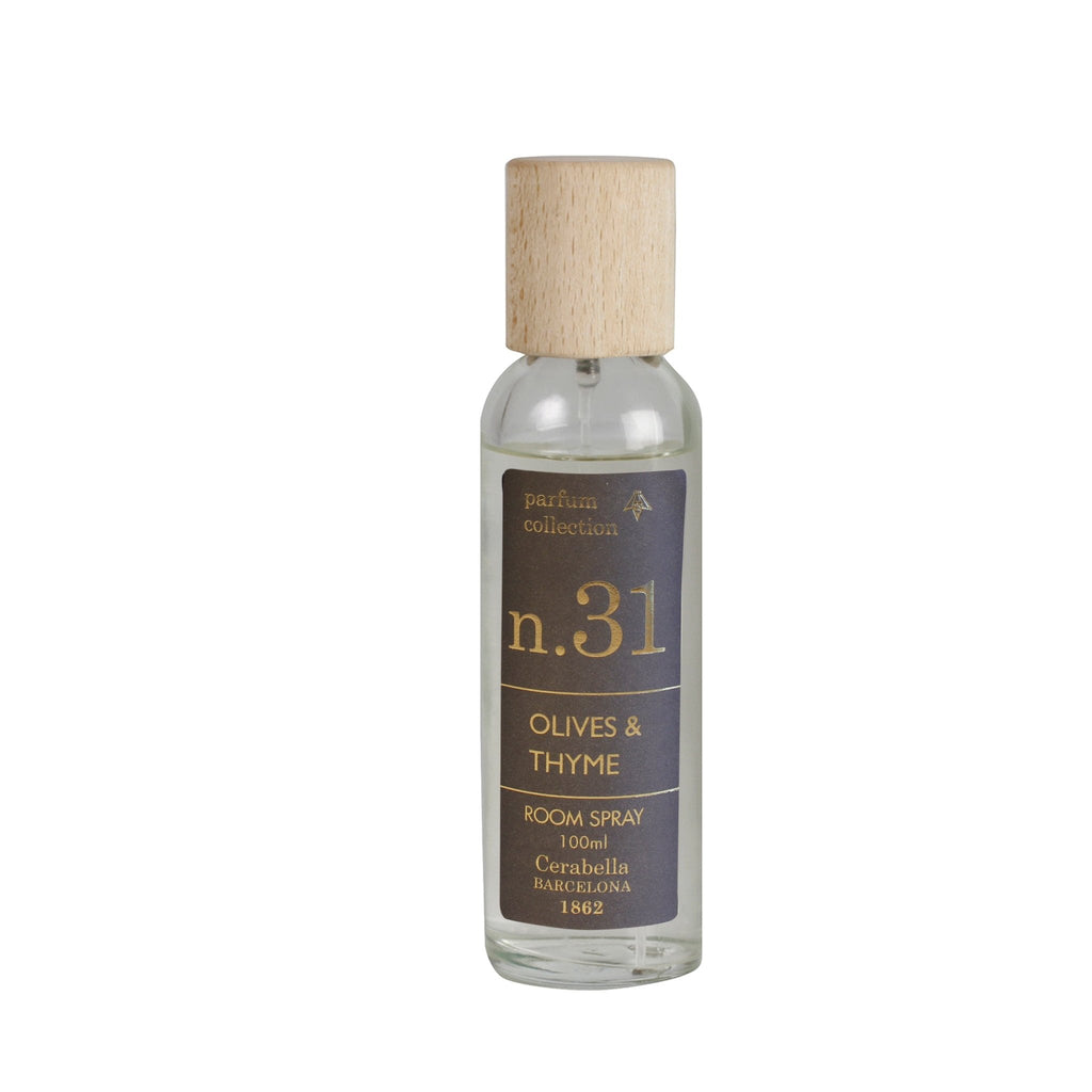 Ambientador de Hogar Spray 100 ml Cerabella Olives & Thyme Nº31 - #pino_y_jacaranda#