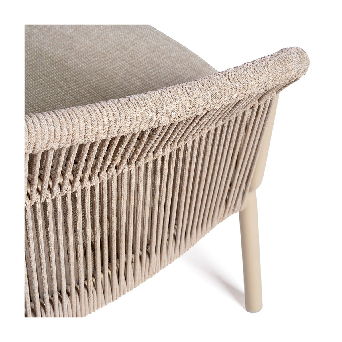 Sillón de exterior de cuerda tapizado arena Fisterra