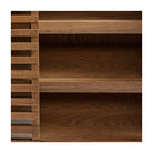 Zapatero de madera natural con puertas de palillería Carvoeiro