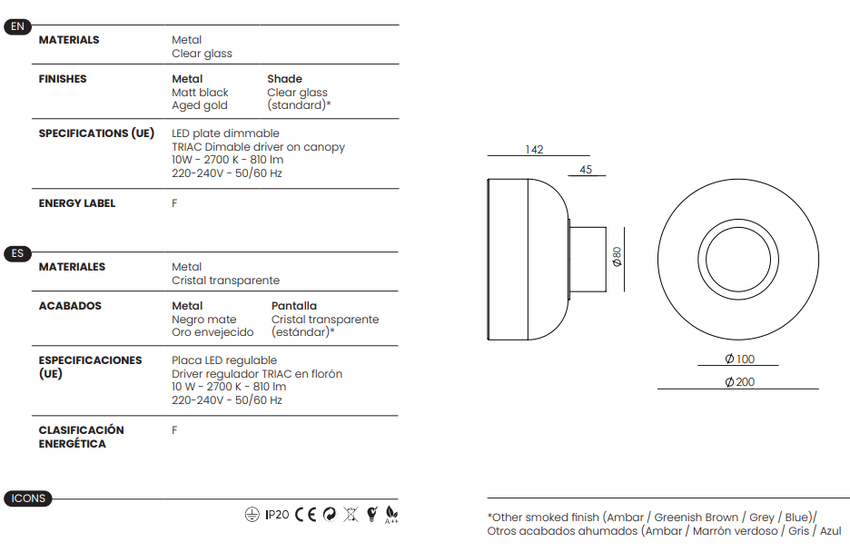 Aplique de Pared Ipon - A1316