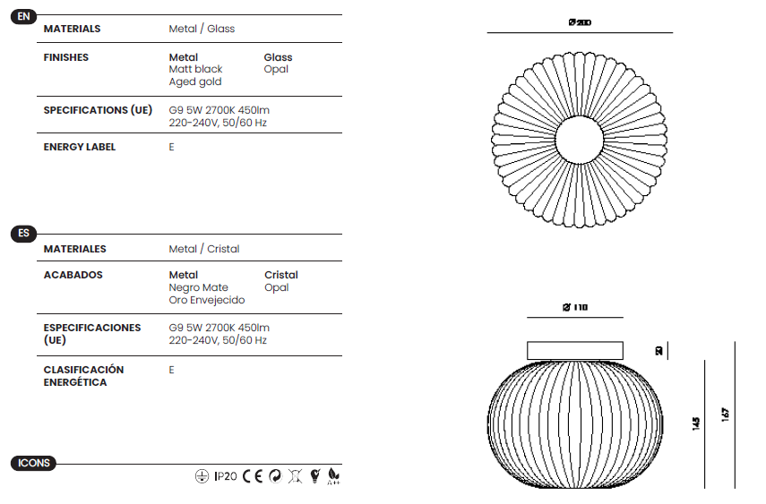 Aplique de Pared Irzo - A1353