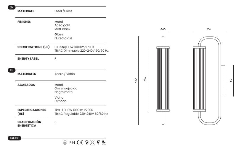 Aplique de Pared Ison - A1298