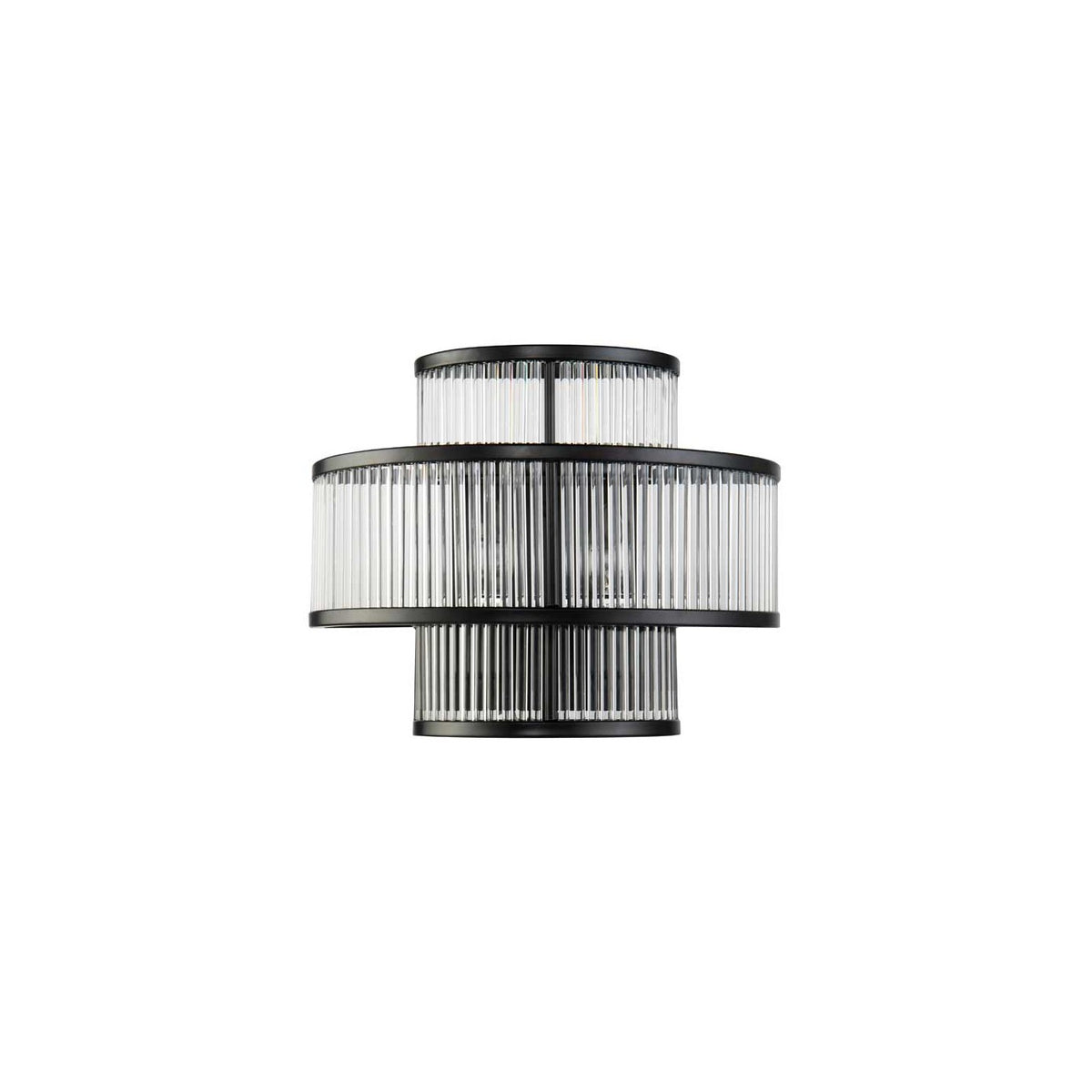 Aplique de pared de metal negro y cristal Iznájar