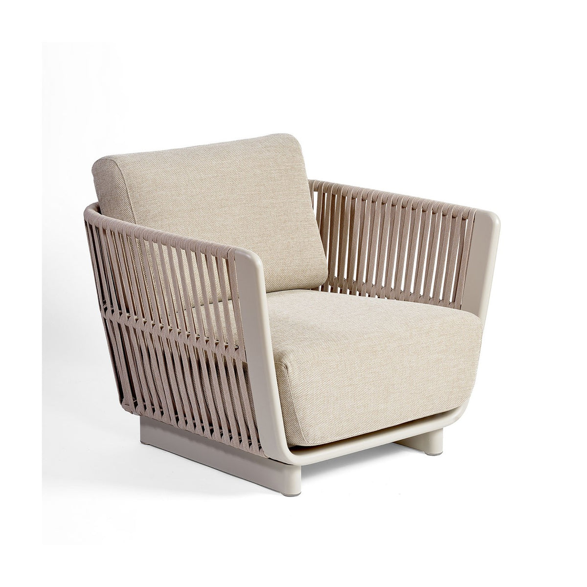 Sillón de exterior de cuerda y aluminio claro Ribadeo