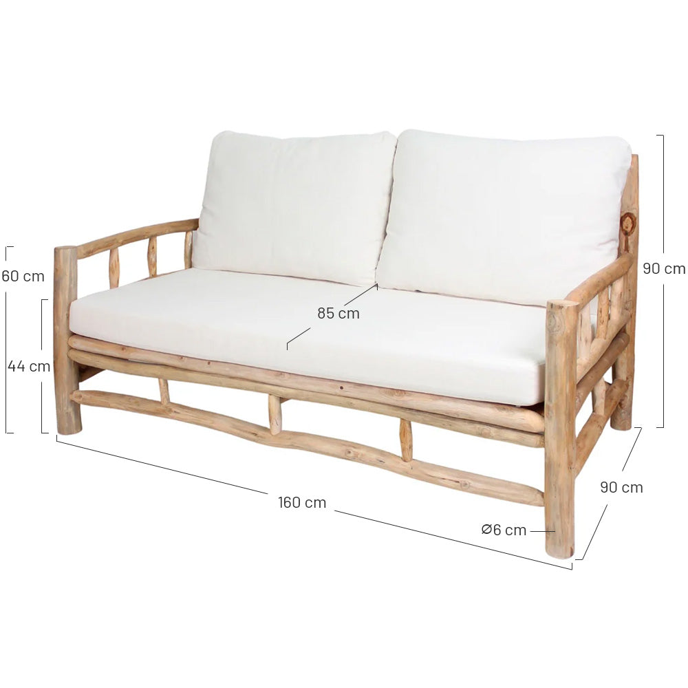 Banco de madera tropical con cojines Albireo