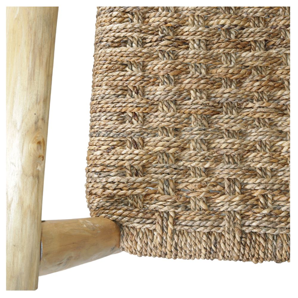 Banco de madera tropical y fibra natural Abel