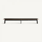 Banco de roble negro y polipiel Estellencs 350 cm