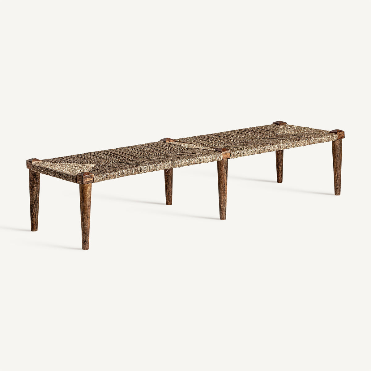 Banco de yute y madera de mango Bunyola