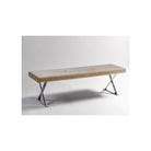 Banqueta de terciopelo beige y acero Alghero