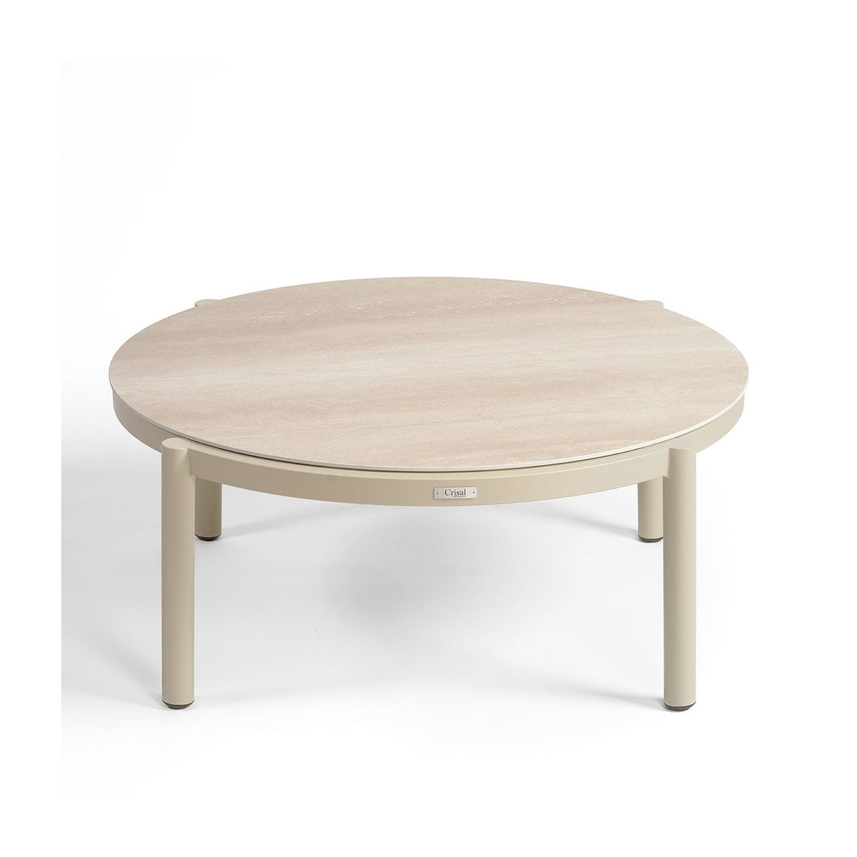 Mesa de centro de aluminio y porcelánico grande Ares