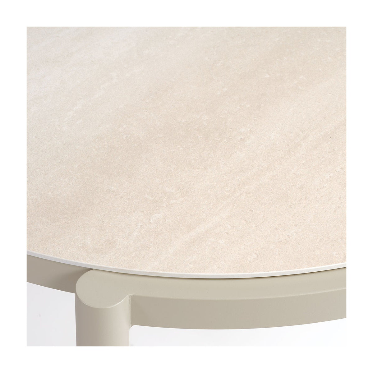 Mesa de centro de aluminio y porcelánico grande Ares