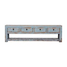 Piecero azul de olmo con 4 cajones Mingpo