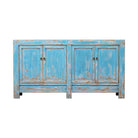 Cómoda azul de olmo con 4 puertas Shanhe