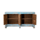 Cómoda azul de olmo con 4 puertas Shanhe