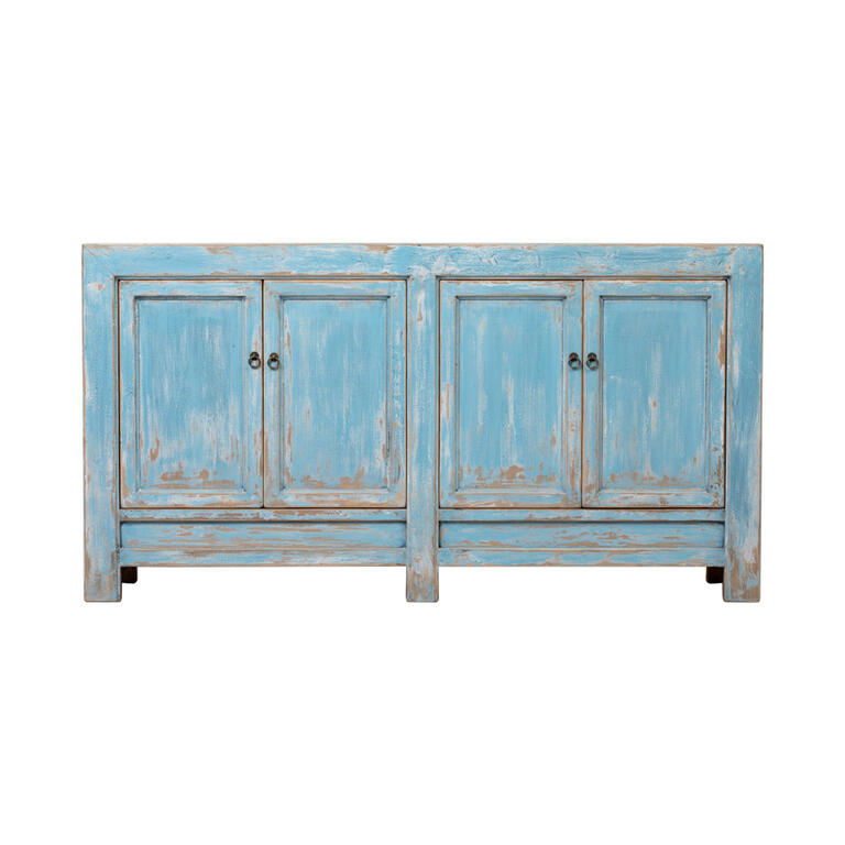 Cómoda azul de olmo con 4 puertas Zhuzhen