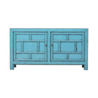 Cómoda azul de olmo con 2 puertas Castaño