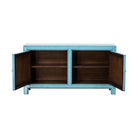 Cómoda azul de olmo con 2 puertas Castaño