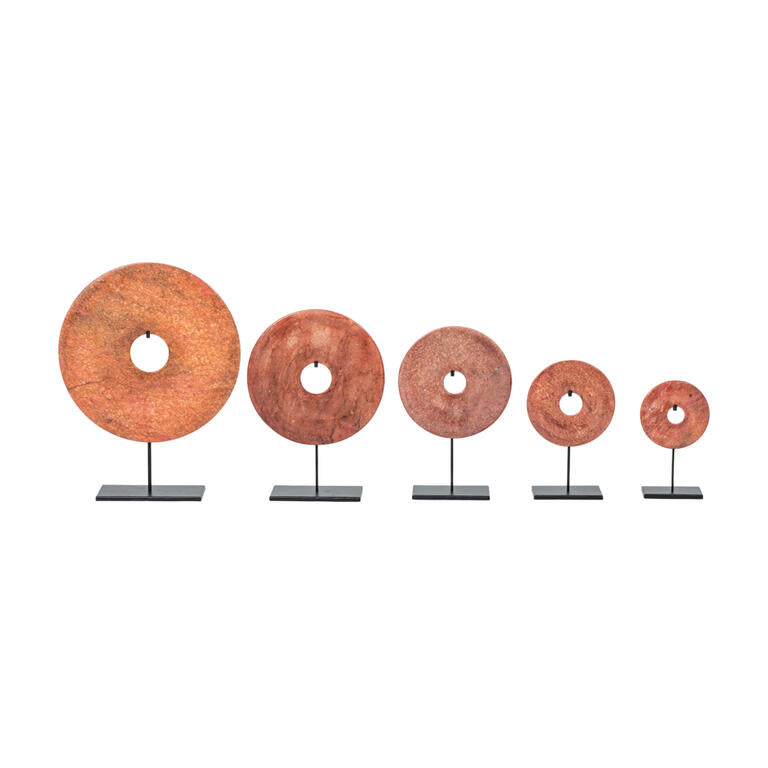Set de 5 discos decorativos de piedra naranja Cornalina