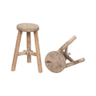 Set de 2 taburetes antiguos de olmo Maderuelo