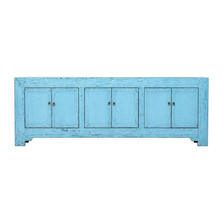 Cómoda azul de pino con 6 puertas Yafeng
