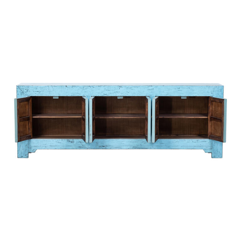 Cómoda azul de pino con 6 puertas Yafeng