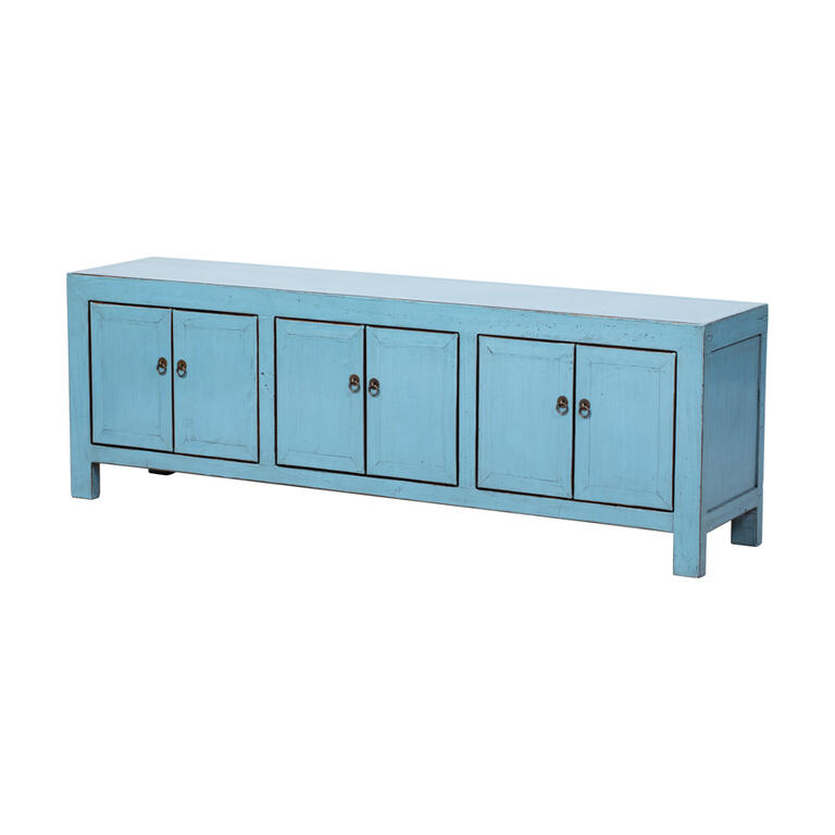 Piecero azul de pino con 6 puertas Cardo