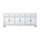 Cómoda blanca de pino con 3 cajones y 6 puertas Fangan
