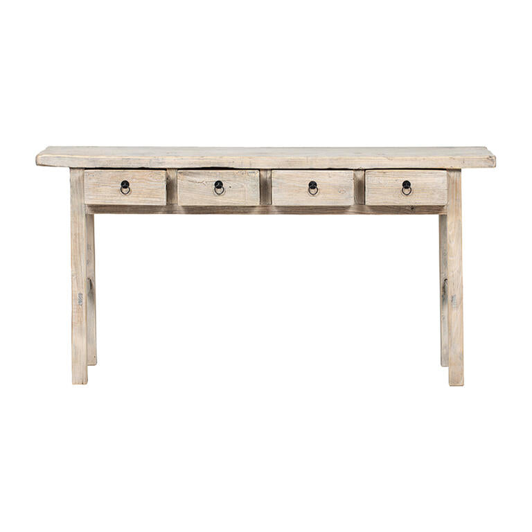 Consola natural de pino con 4 cajones Portalet