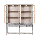 Vitrina gris de pino con 4 puertas y 4 cajones Leza
