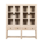Vitrina natural de pino con 4 puertas y 4 cajones Valderaduey