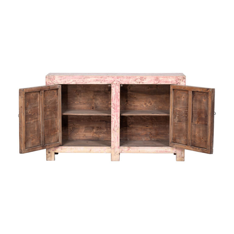 Cómoda antigua rosa de pino con 2 puertas Mingrui