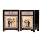 Pareja de cómodas multicolor de pino con 1 cajón y 1 puerta Ansong