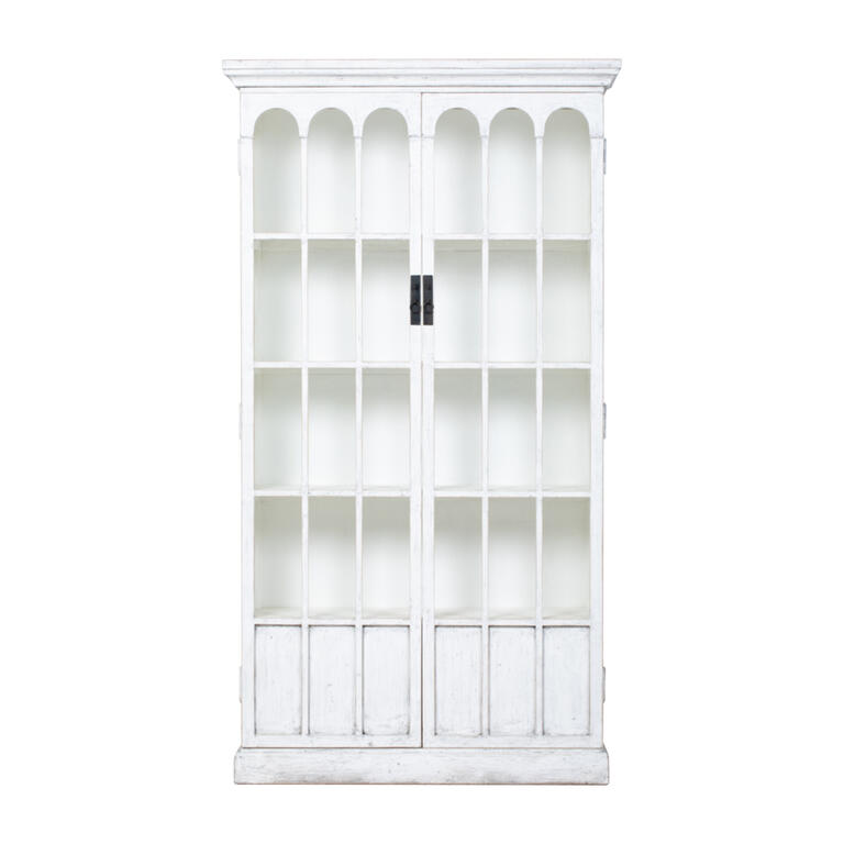 Vitrina blanca de pino con 2 puertas Voltoya