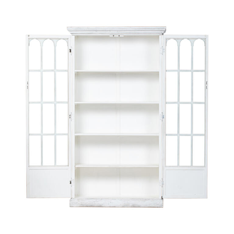 Vitrina blanca de pino con 2 puertas Voltoya