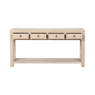 Consola natural de pino con 4 cajones Xiayu