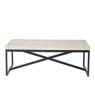 Mesa de centro natural de olmo y hierro Sanitja