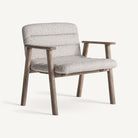 Butaca de olmo y tapizado beige Alcossebre