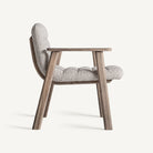 Butaca de olmo y tapizado beige Alcossebre