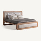 Cama de acacia tapizada Algendar