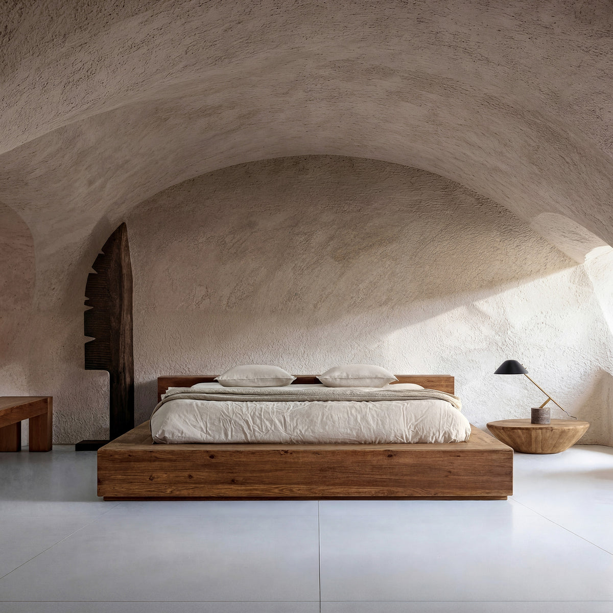 Cama de madera de pino reciclado Orient
