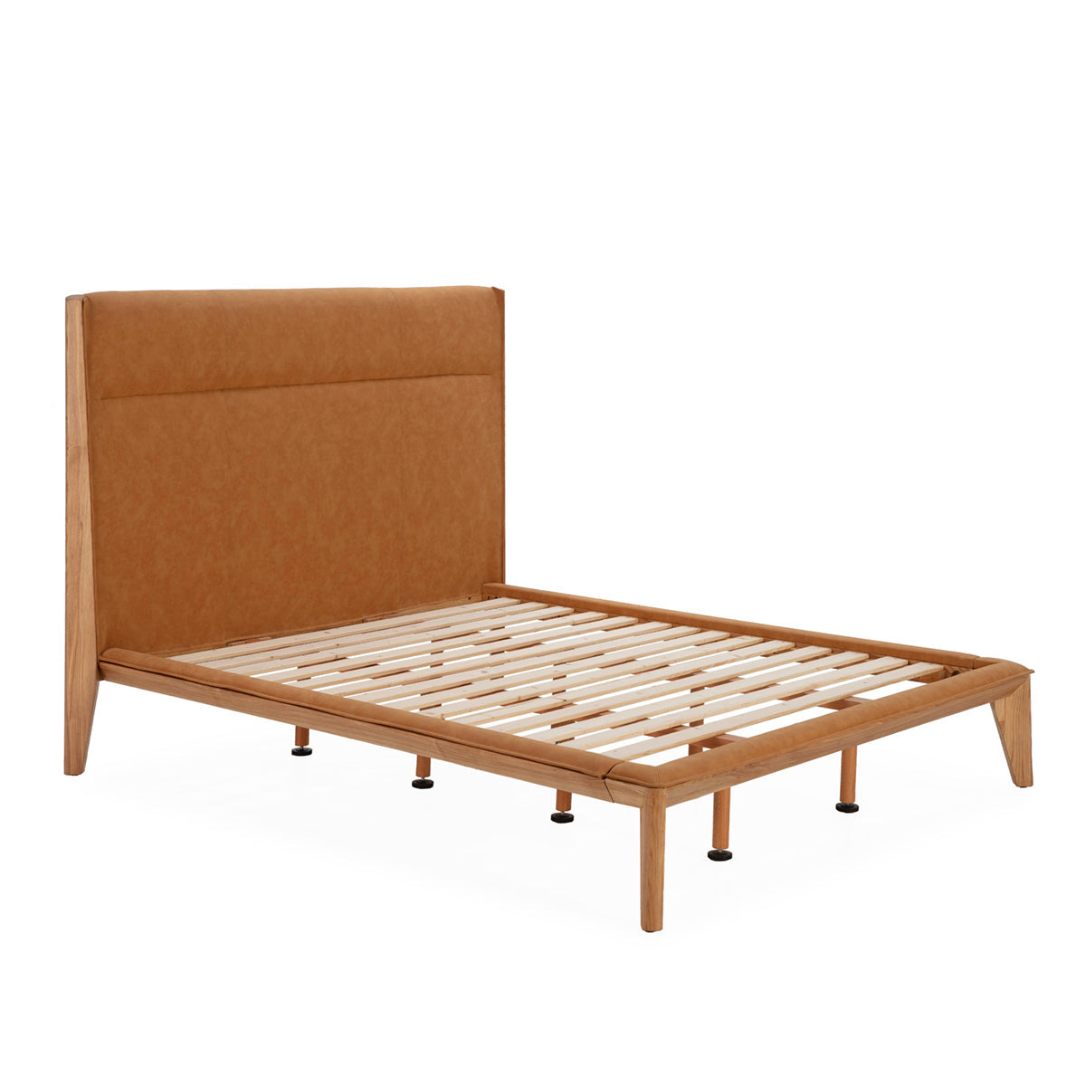 Cama de madera y piel sintética Marvão