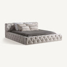 Cama tapizada beige Alcaufar