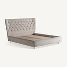Cama tapizada gris Binigaus